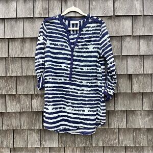 Shiraleah Blue and White‎ 3/4 Sleeve Tunic